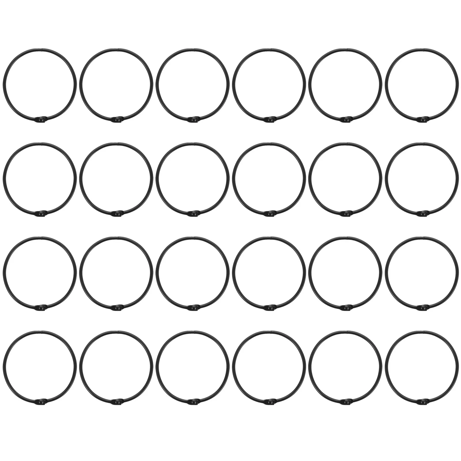 24Pcs Circular Curtain Hanging Rings Metal Thick Sturdy Smooth Sliding for Heavy Lightweight Curtains Bathroom Home Decor Shower