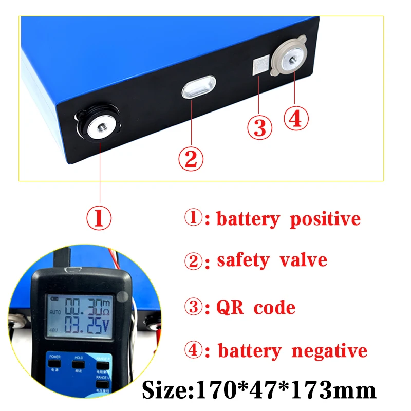 Batterie au lithium fer phosphate pour bricolage, énergie solaire, alimentation UPS, UE, États-Unis, hors taxe, cycles profonds, 3.2V, 120Ah, veFePO4, 12V, 24V, 48V, 8 pièces