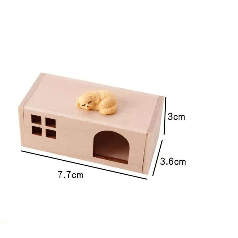 1 Set Accessori per casa delle bambole 1:12 Cuccia in miniatura Casa per animali domestici Gatto e cane Ornamento Mobili Modello Decor Toy