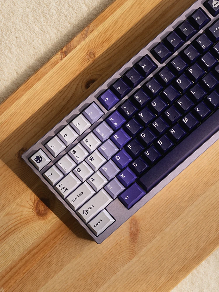 Keykobo Studio Artlife Key Cap Set Cherry Profile ABS Doubleshot Gradient Purple Keycaps Fit MX Gaming Mechanical Keyboard Gifts