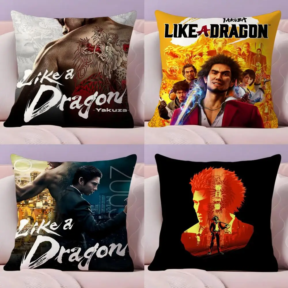 Yakuza L-Like a Dragon غطاء الوسادة قماش قطيفة ناعم على الوجهين مطبوع أريكة شتاء دافئ هدية المنزل كيس وسادة