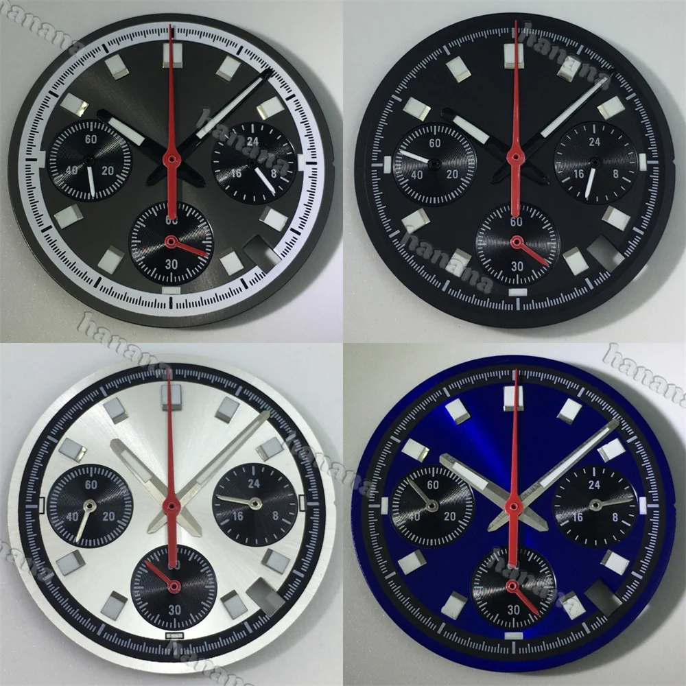 VK63 30mm Dial Panda Dial for VK63 Quartz Movement Dial Green Noctilucent Modified Multifunctional Timing Accessories NEW