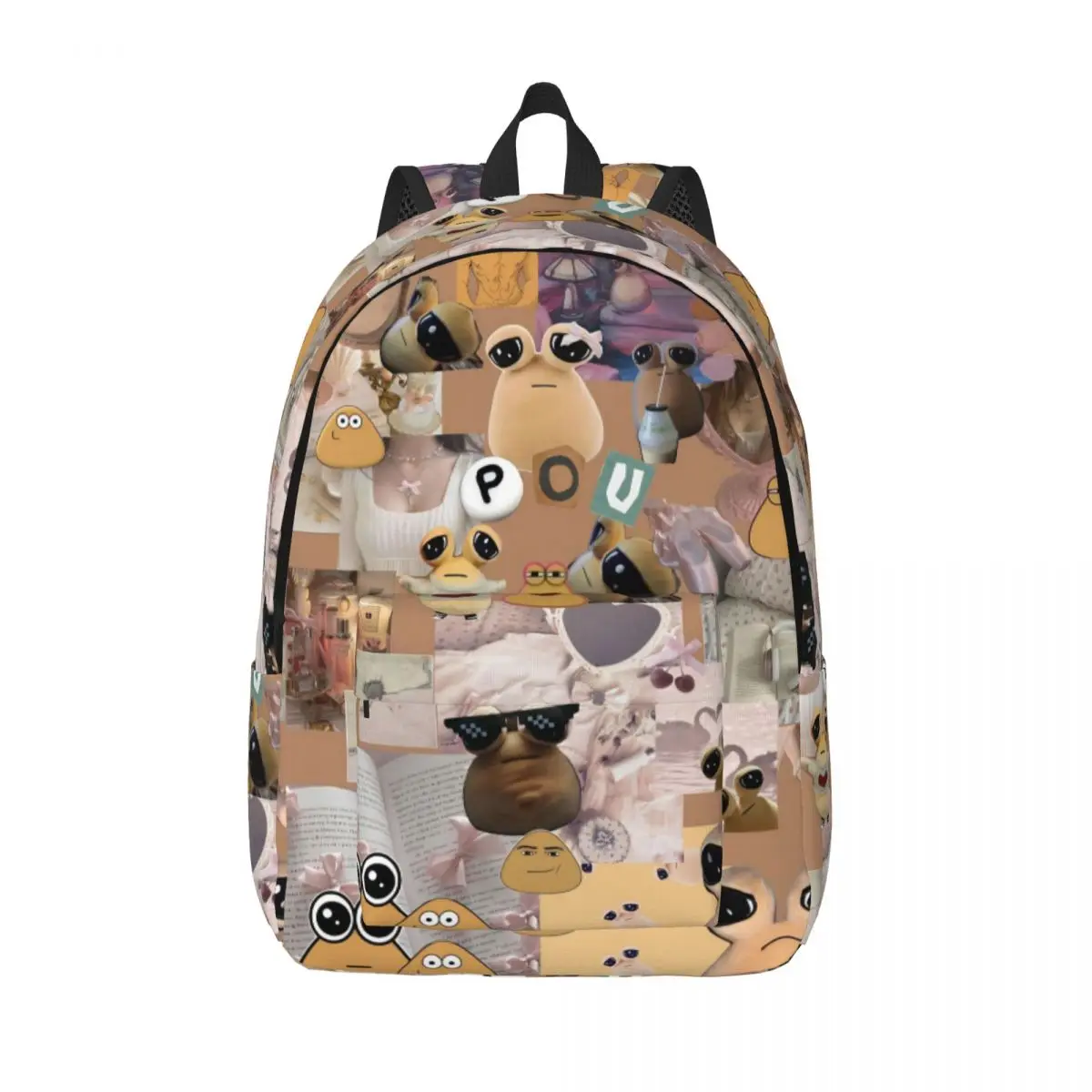 My Pet Alien Pou Backpack for Preschool Primary School Student Virtual Pet Bookbag Boy Girl Kids Daypack Gift