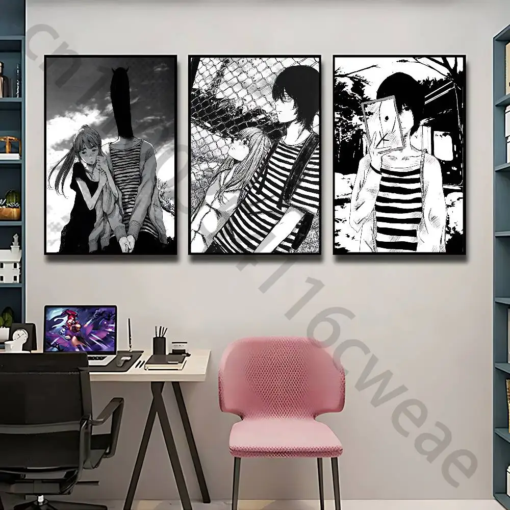 G-Goodnight Anime P-Punpun Poster Self-adhesive Art Waterproof Paper Sticker Coffee House Bar Room Wall Decor