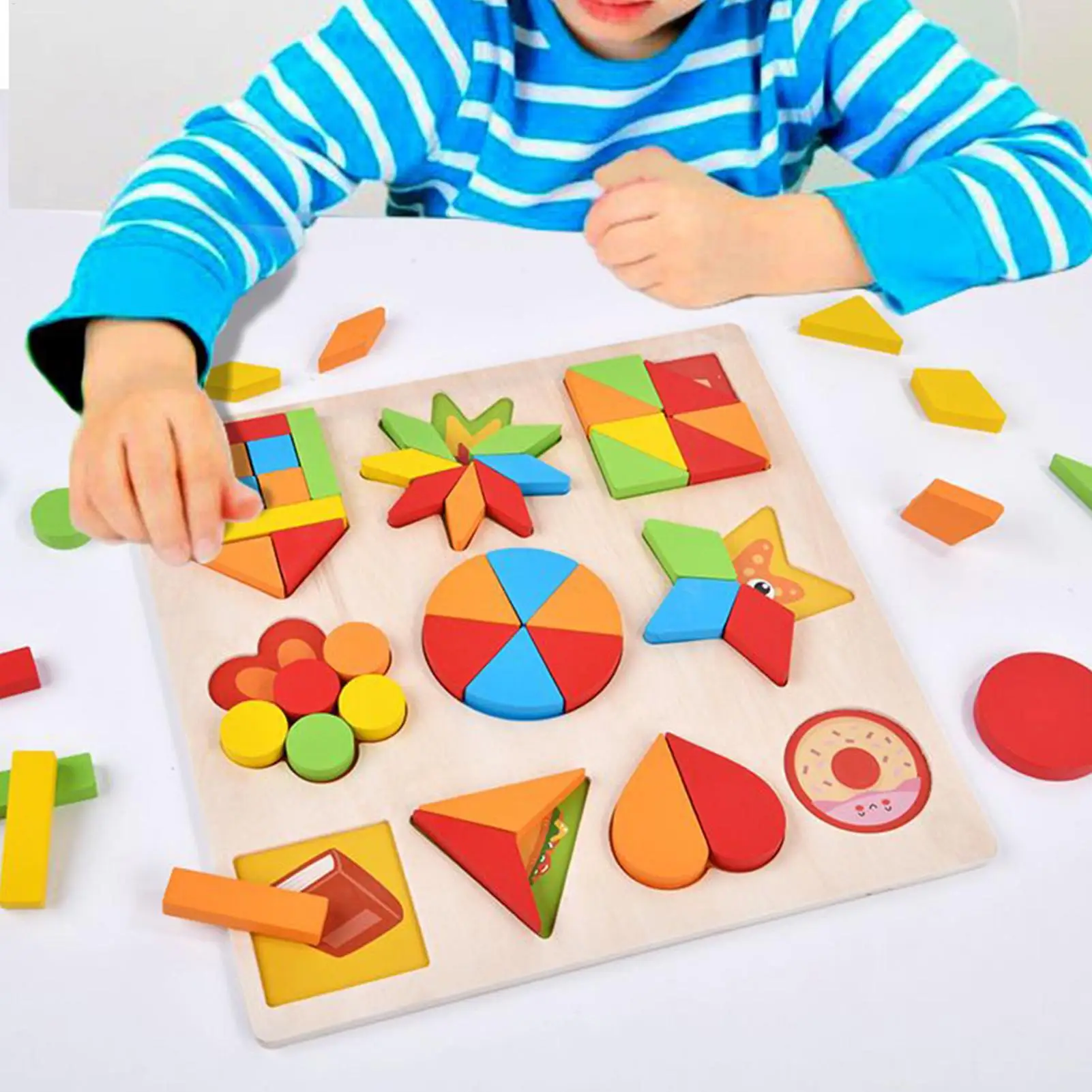 Puzzle pour bébés, jeux d'activités géométriques pour l'apprentissage, le développement, l'éducation préscolaire, les jardins d'enfants et les garçons