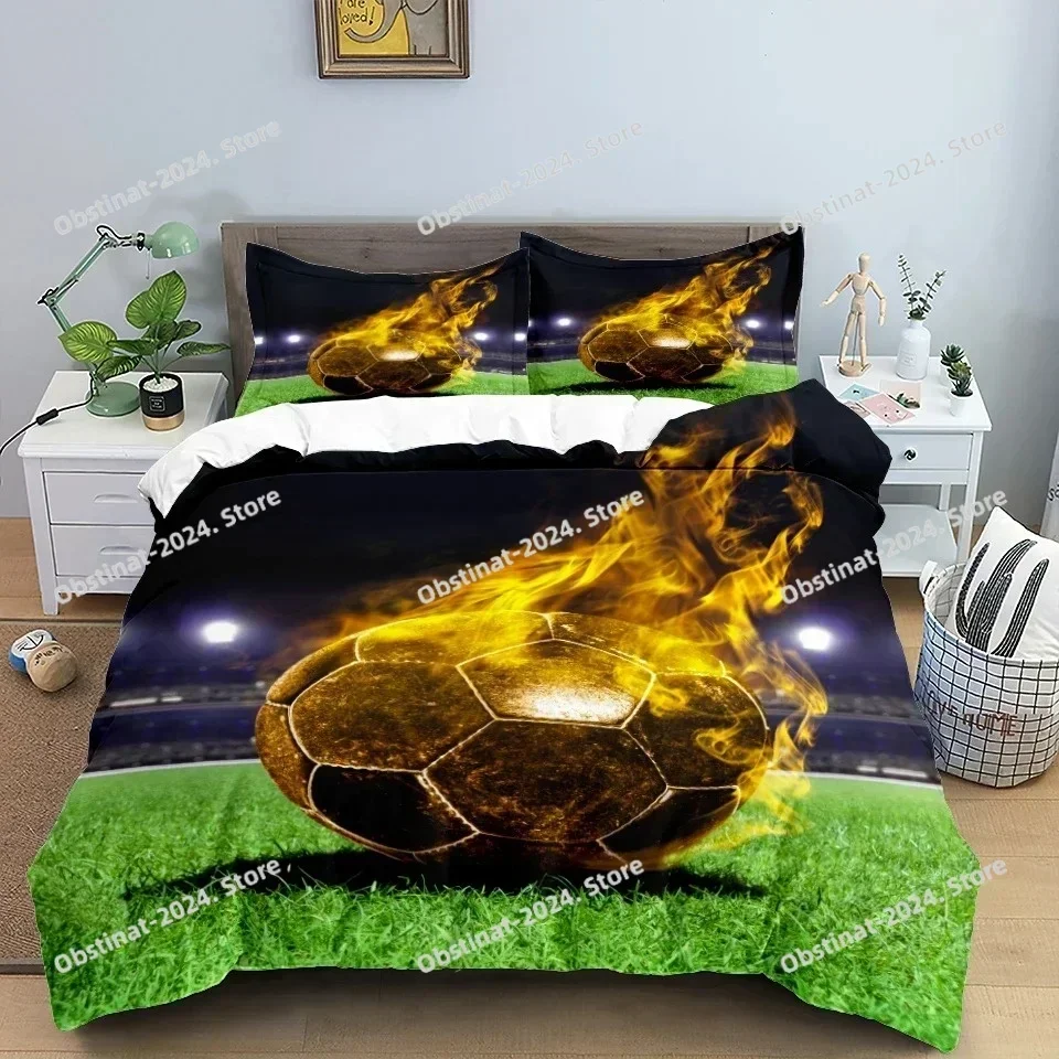 New Football Bedding Set 3D Soccer Child Duvet Cover Single Double Sports Boy Home Textile Comforter Nordic Covers For Bed King
