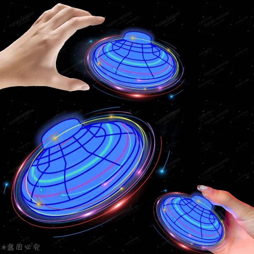 Fingertip Flying Gyro Toy Automatic Spinning Gyro Flight Sensor Hovering Ball Mini Drone Aircraft Toys LED Type Toy Kids Gifts