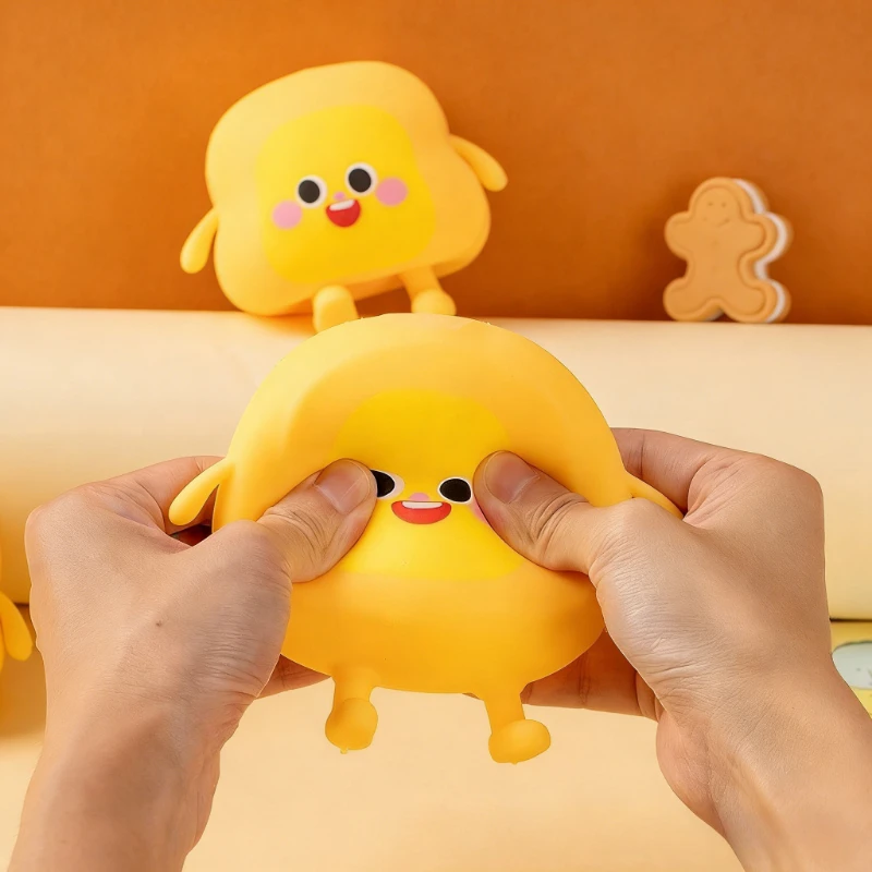 Slow Rebound Bread Man Squishy Toy, Super Soft Squeeze Stress Relief Sensory Fidget Ball for Kids Adults, Party Favor Supplies
