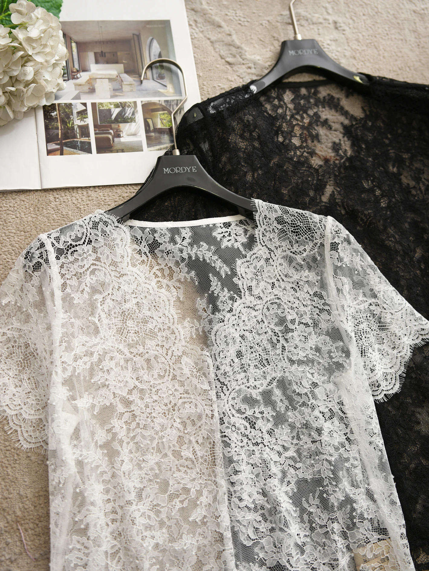 

Stunning Lace Shirt Short Sleeve V-Neck Water-Soluble False Eyelashes Top Layered Wear Commute Style Thin Nylon Fiber Open Ca...