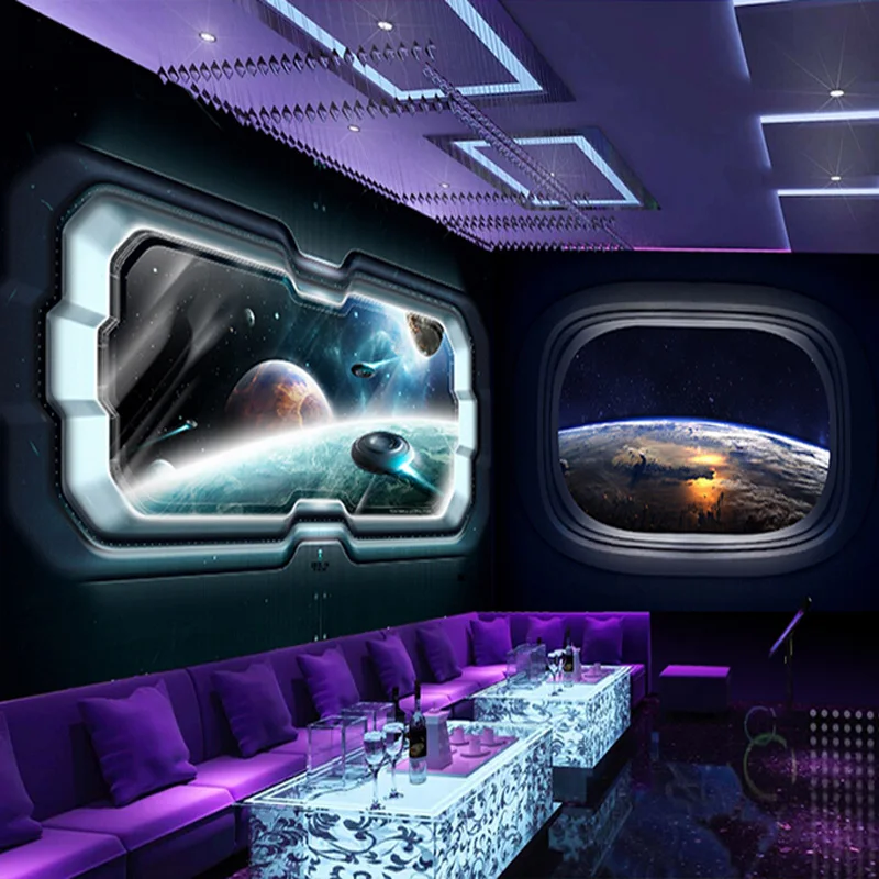 custom 3D industrial wind science fiction capsule spaceship wallpaper Theme Room KTV bar restaurant hotel living room mural 8d