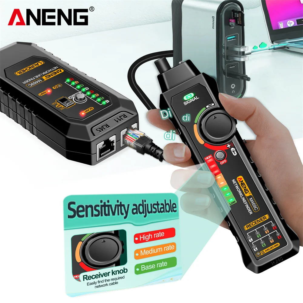Imagem -04 - Aneng-multifunções Network Cabo Finder Network Cabo Tester Networking Tool Trace Measure Rede Repair Analyzers Rj45 Rj11 Lan M469c