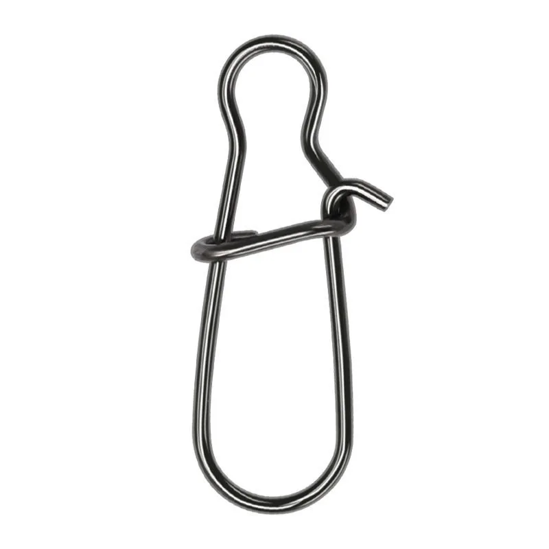 100pcs Stainless Steel Fishing Connector Fast Clip Lock Snap Swivel Solid Rings Safety Snaps Fishing Hook Tool Snap