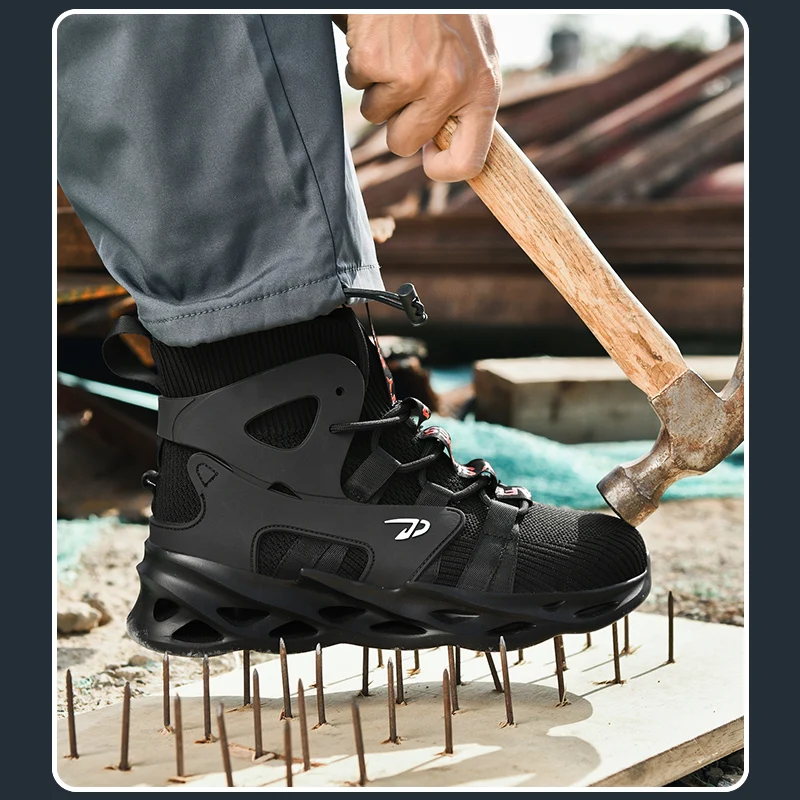 Industrial Work Shoes for Men Women Steel Toe Anti-Puncture Safety Sneakers Comfortable Lightweight Protective Shoe Footwear