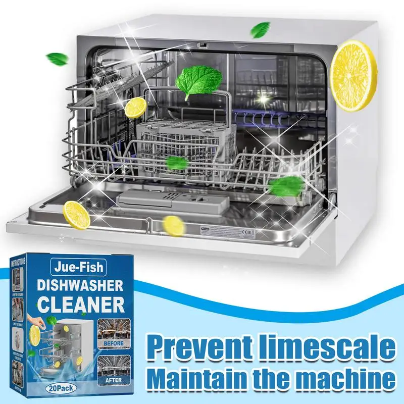 Natural Dishwasher Cleaner 20 Pack Deep Cleaning Descaler Washing Machine Descaler Deep Cleaning Tablets 20 Tablet Combo