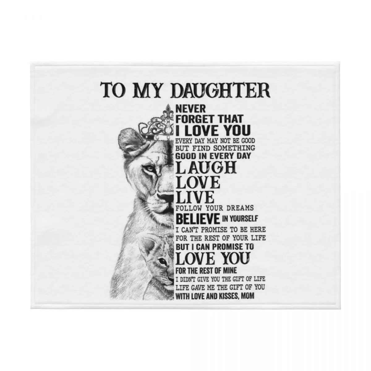 إلى ابنتي لا تنسى أبدًا أنني أحبك رمي بطانية محشوة بطانيات الشعر ورمي بطانيات سرير الأريكة #2