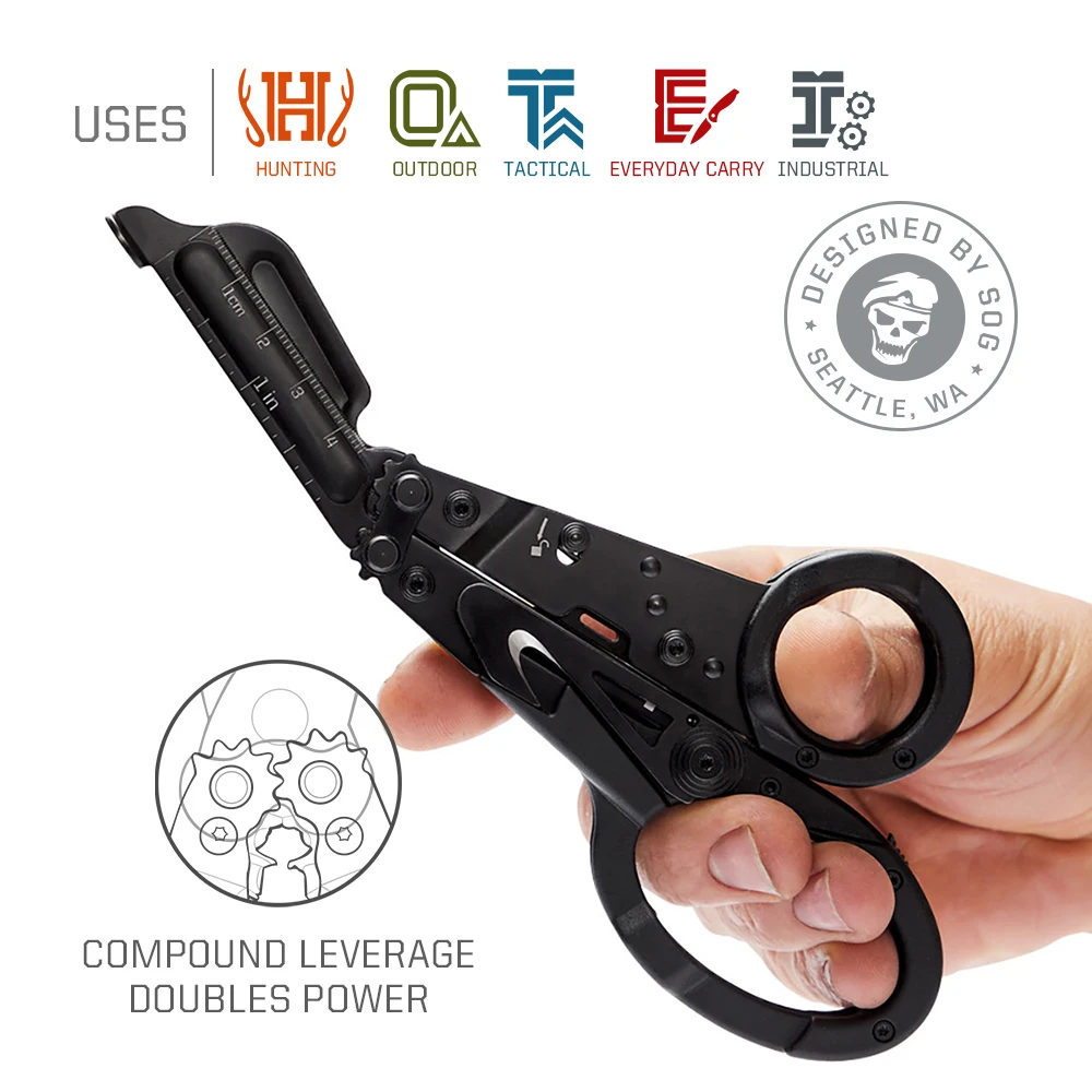 SOG 11 IN 1 PARASHEARS Tactical Multifunction Folding Scissors Portable EDC Handtools Multitool Outdoor Survival Shear Emergency