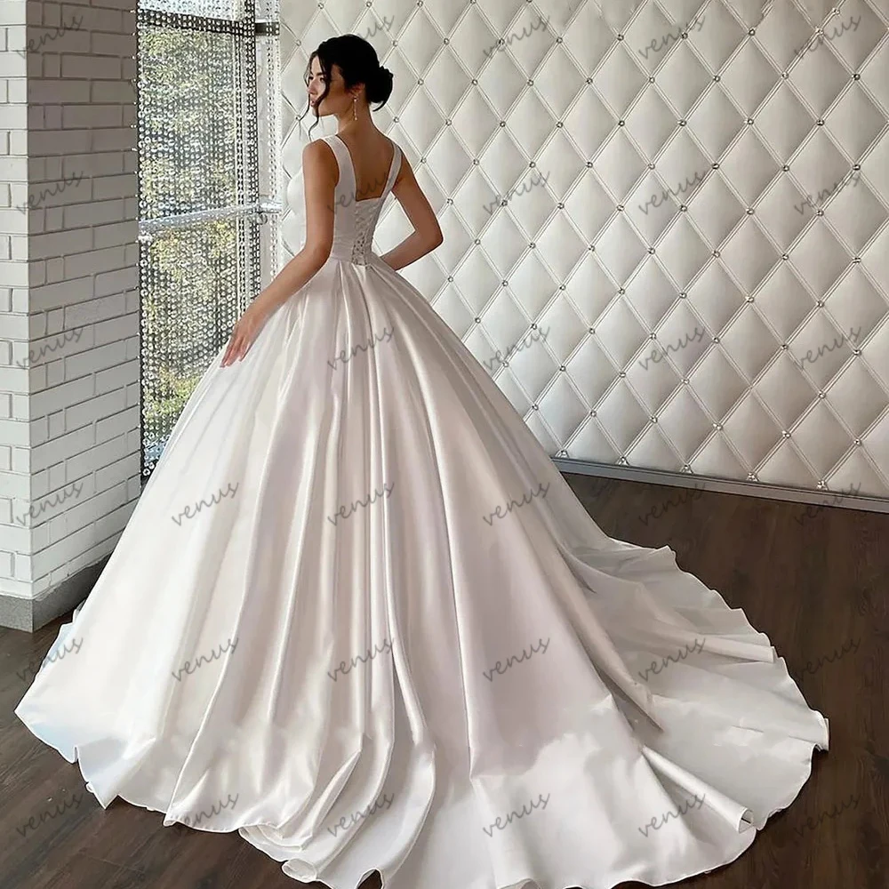 Simple Wedding Dresses Newest Bridal Gowns Square Collar Princess Robes For Formal Party Elegant Vestidos De Novia Customized