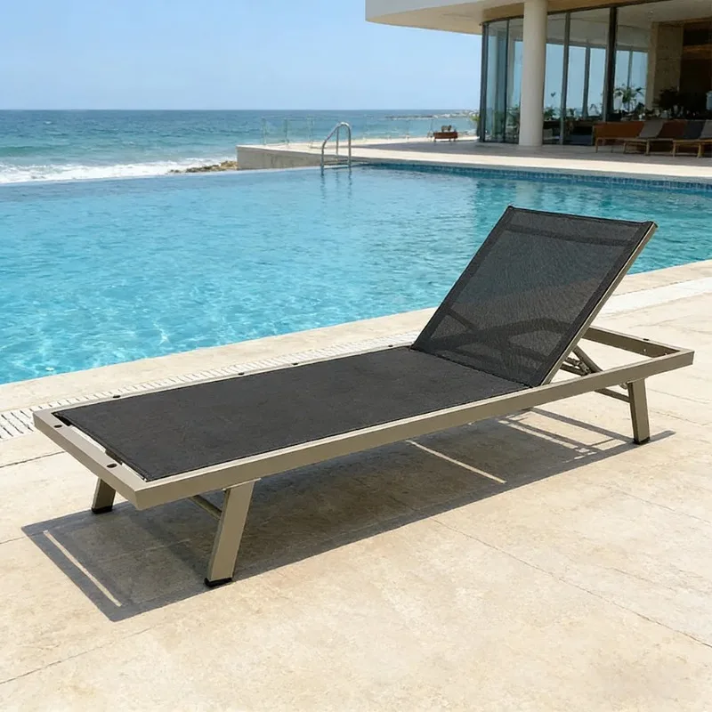 Outdoor Aluminum Alloy Bed Lounge Swimming Pool Side Mesh Chair Beach Chair