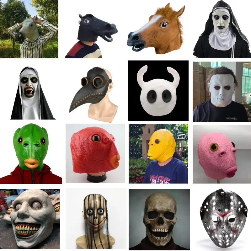 Halloween Horror Mask Animal Headgear For Cosplay Carnival Scary Movie Monster Terror Costume Party Masquerade Prop