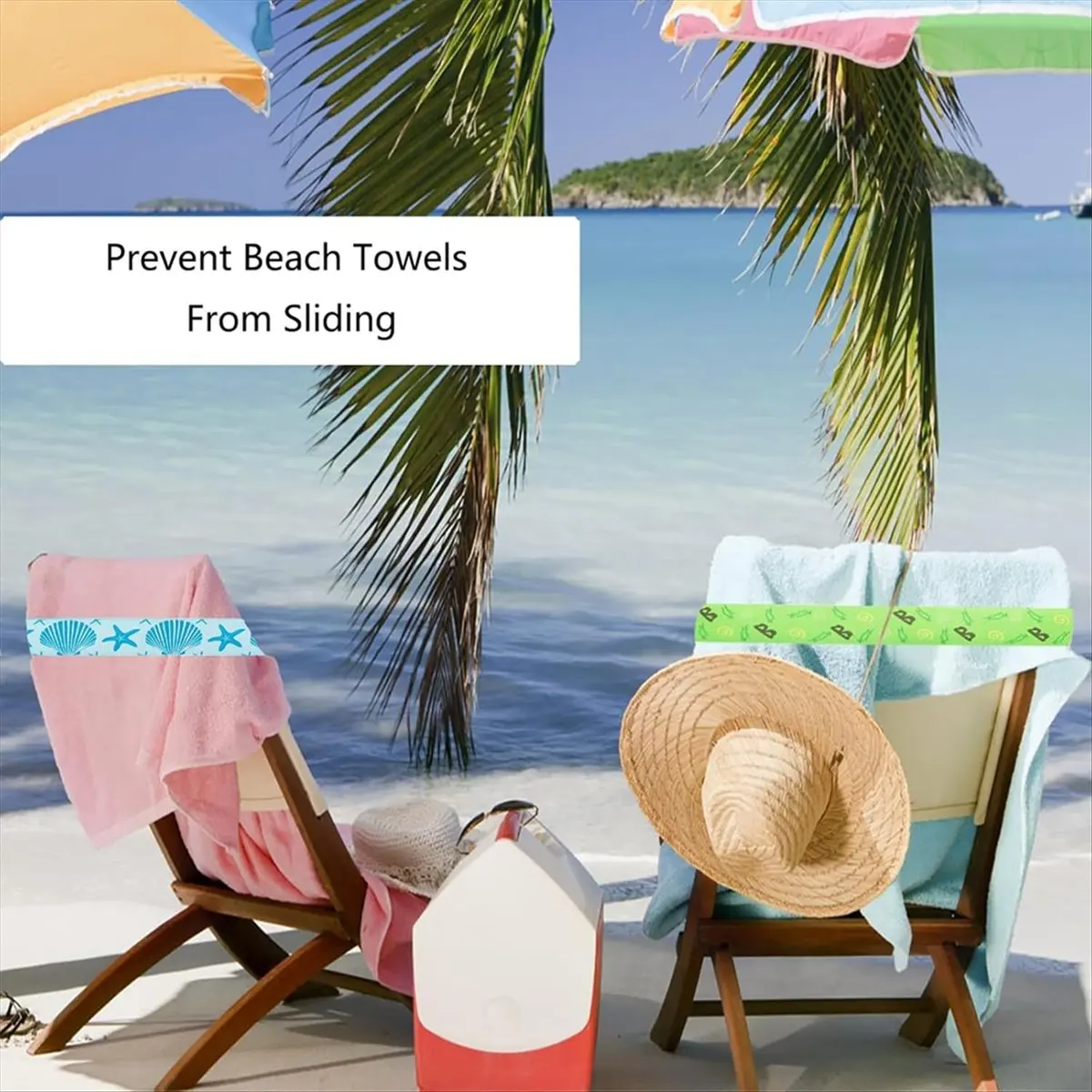 N14R Top 8 PCS Towel Bands for Beach Chairs,15.75 X 1.96in Stretchable Rubber Beach Towels Bands,Windproof Beach Towel Clips