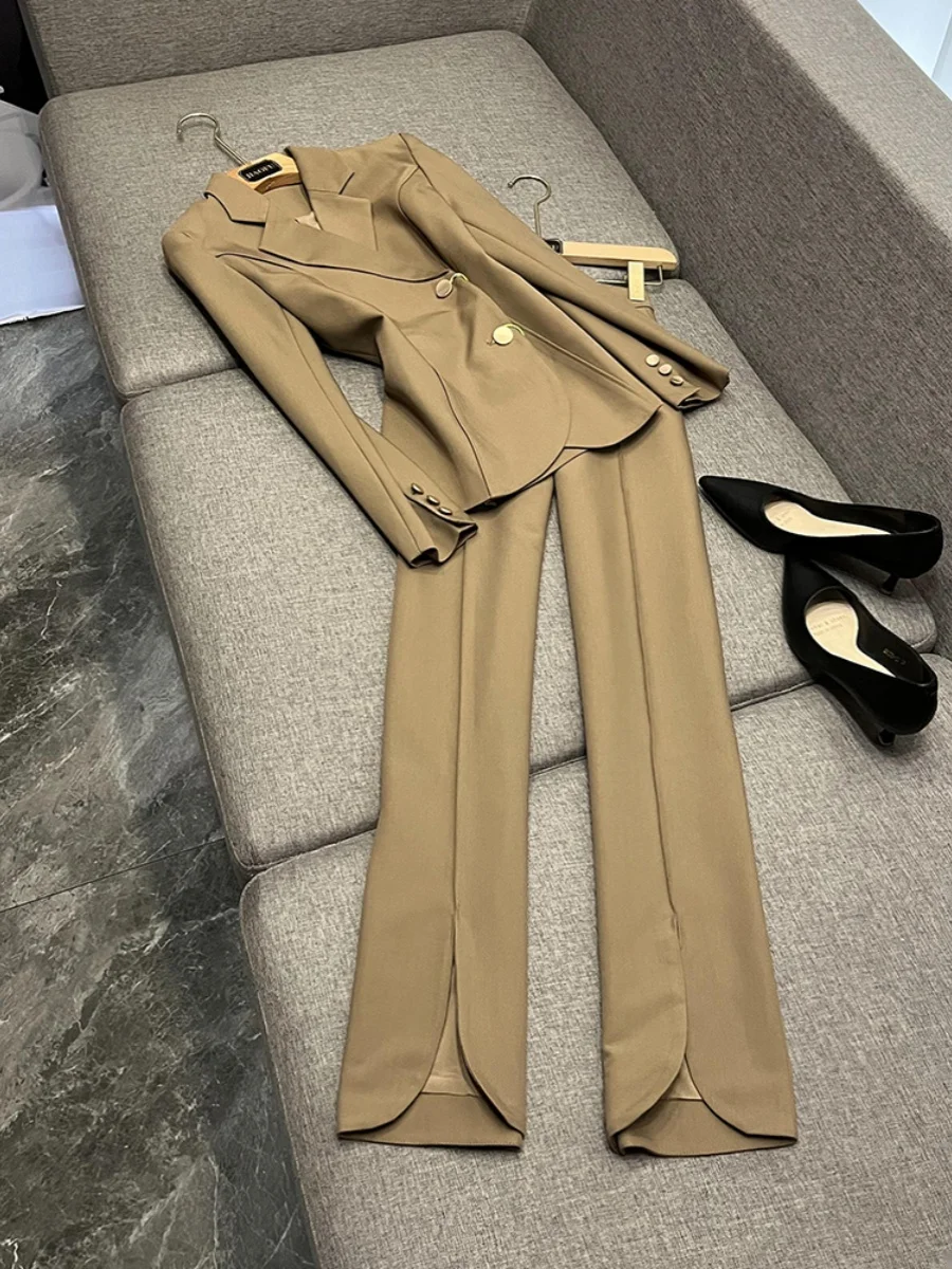 Faionable-Conjunto de traje informal de dos piezas para mujer, traje pequeño de ocio Profional coreano Sle Ele Godd Personali