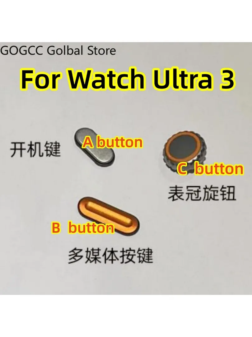 For Apple Watch Ultra 3 49MM U3 Power ON OFF Button Side Roller Frame Digital Crown Key Repair Parts