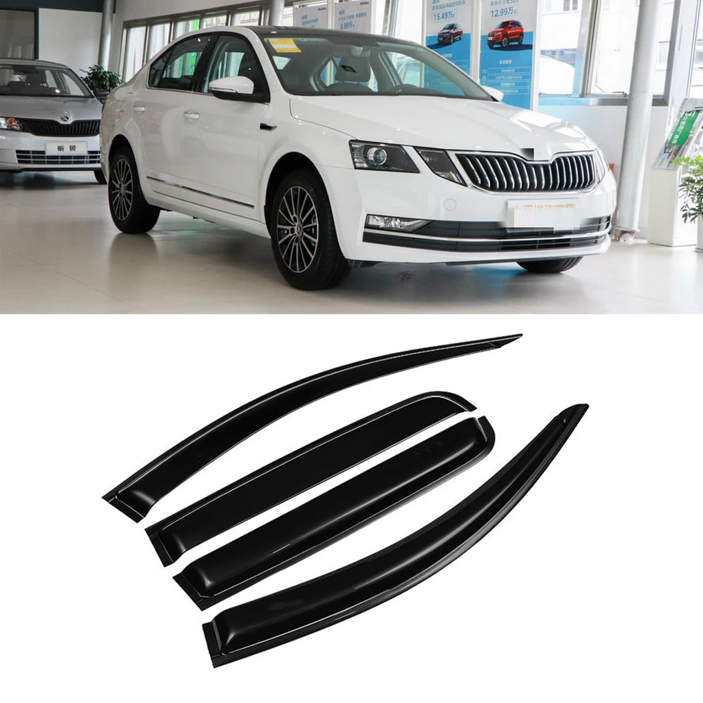 

For Skoda Octavia 2015 2016 2017 2018 2019 Sedan Window Visor Rain Guard Weather Shield Deflector Slim Awning Shelter Raincoat