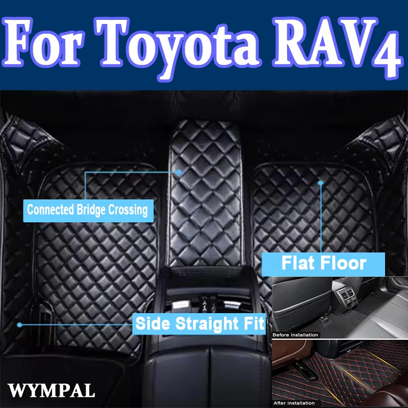 

Роскошные автомобильные коврики для Toyota RAV4 без гибриды 2013 2014 2015 2016 2017 2018 2019, пользовательские автомобильные подушечки для ног, аксессуары для интерьера
