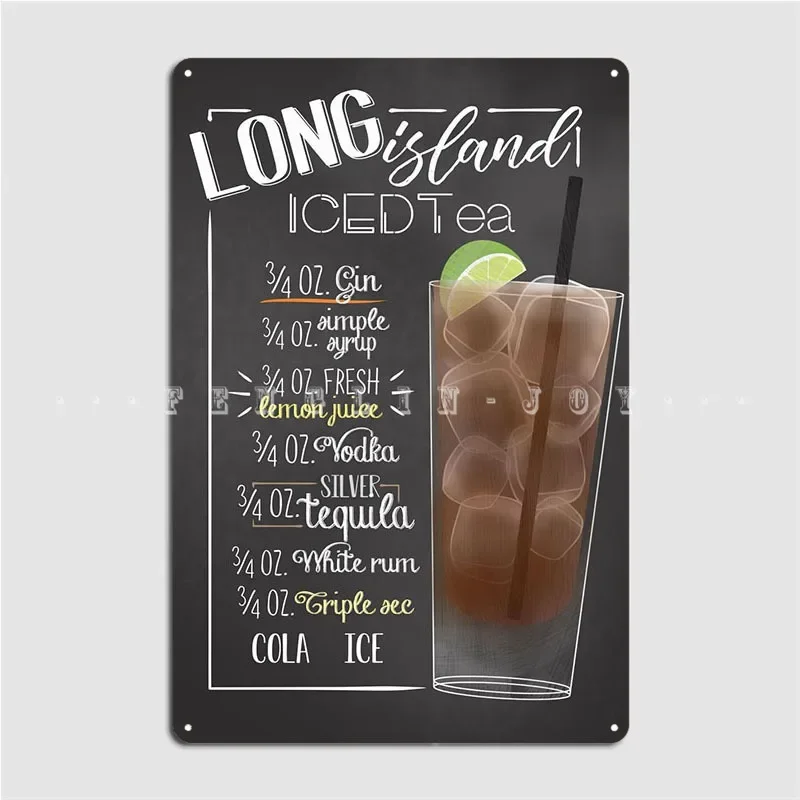 Long Island Iced Tea Metal Sign Cinema Kitchen Garage Club Personalized Wall Plaque Tin Sign Poster