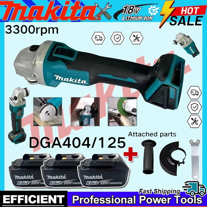 

Аккумуляторная угловая шлифовальная машина Makita DGA404 125/100 мм, бесщеточная, литиевая, высокомощная, для резки и полировки