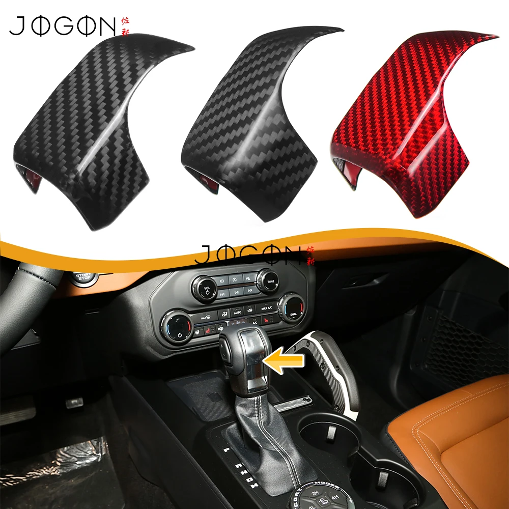 

Real Dry Carbon Fiber Console Cover Gear Shift Knob Sticker Decoration Trim For Ford Bronco Raptor Heritage Base Sport 2021-2025