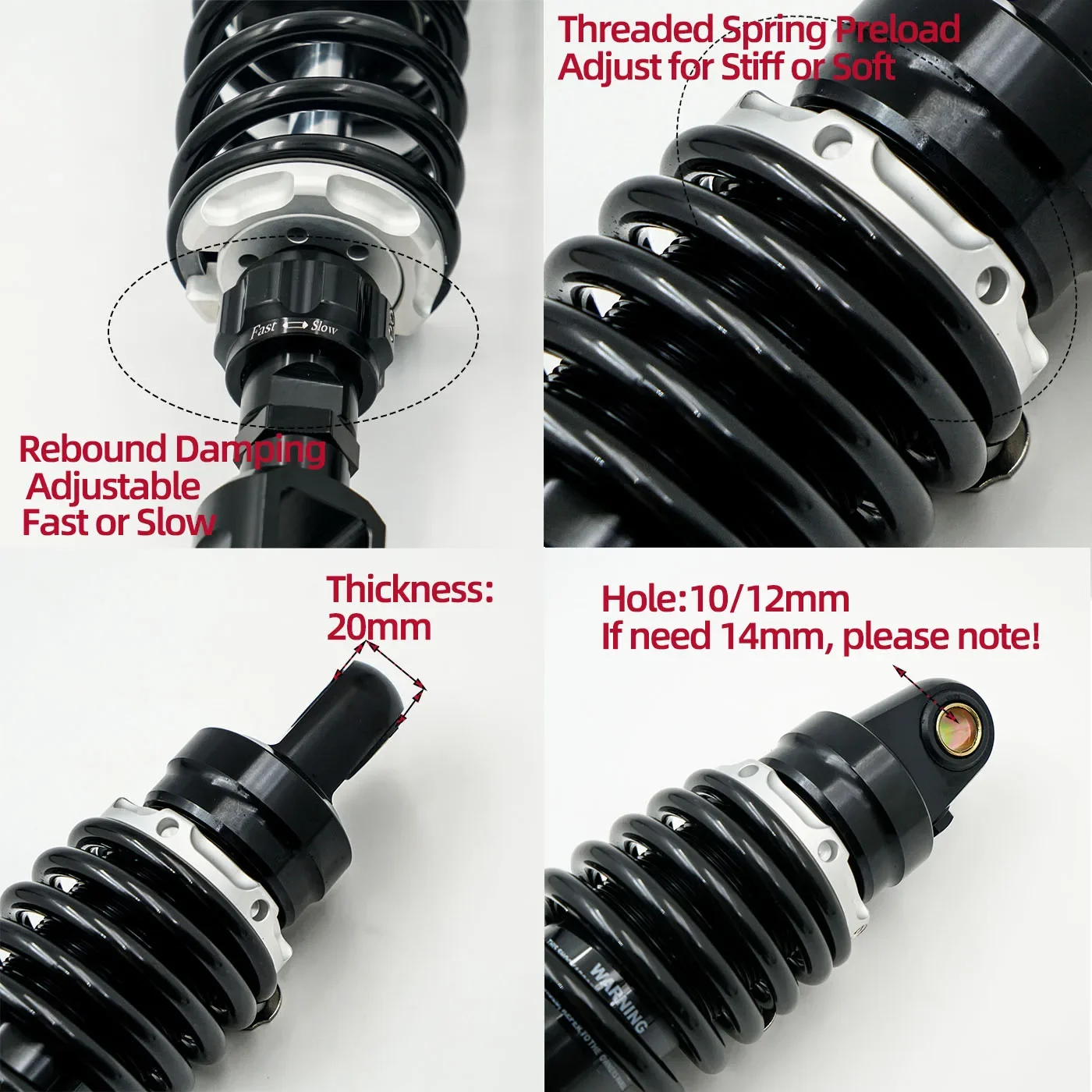 Fork 27mm 330mm 350mm 385mm Hydraulic rear shocks for Honda NS150G, Kymco H150, RT3C, Joymax Z300, Cyclone RT3, SYM ADV, FZ150