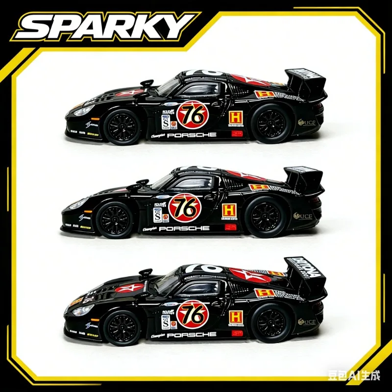 

Sparky 1:64 Micrographics tiny 911 GT1 Silver EVO Alloy Model High-End Static Simulation Ornament for Adults, Collection Item