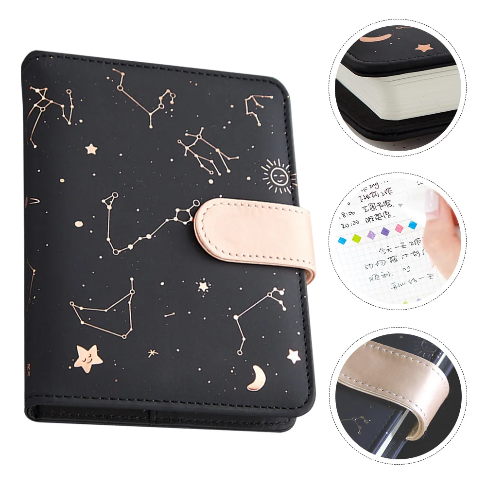 

Pocket Notebook Journal Portable Notepad Small and Fresh Students Notepads School Black Diary Books for