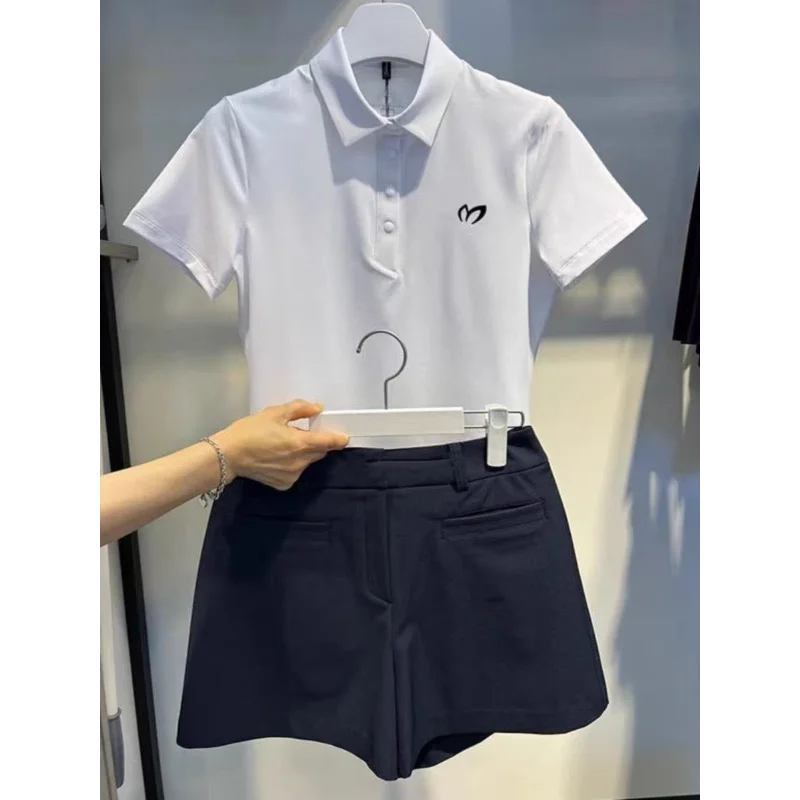 New Women's Golf Tennis Clothing Short Sleeve T-Shirt Sports Lapel Shirt Slim Fit Quick-drying Versatile Lightweight Breathable - view 5