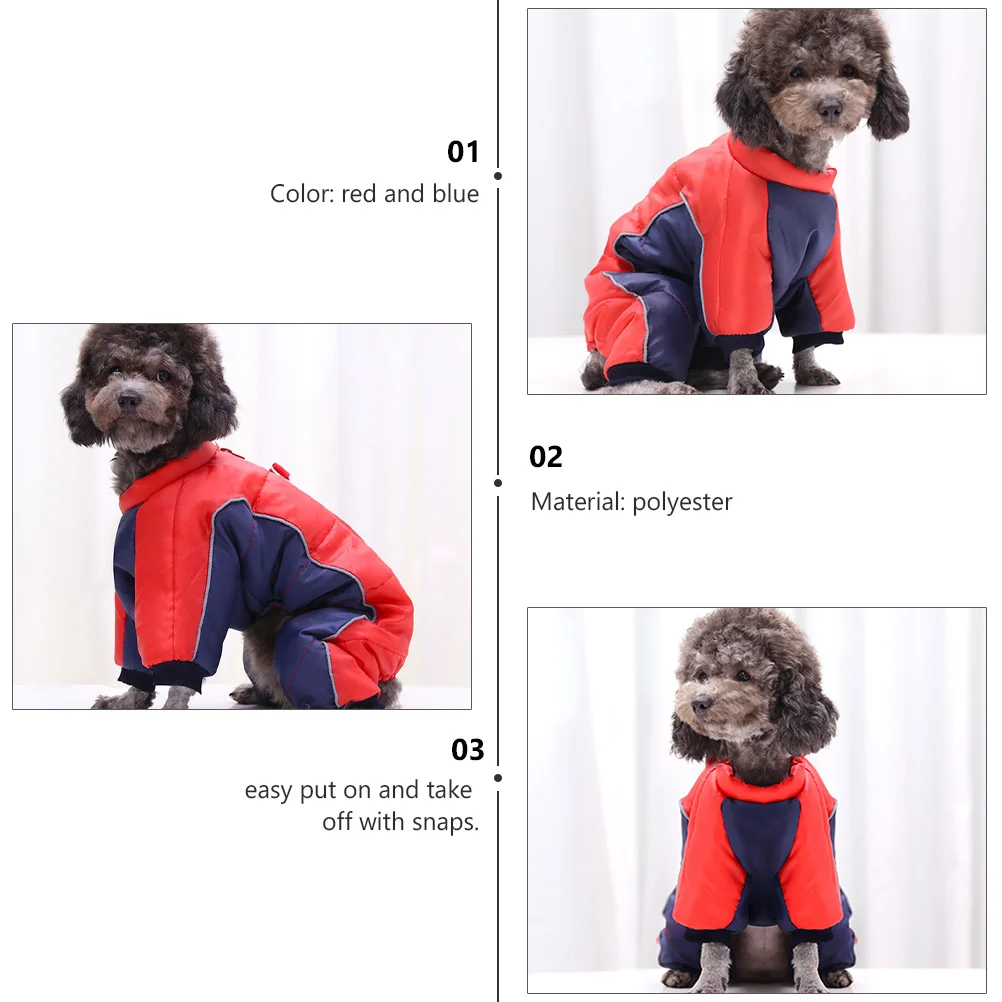 

Thickened Waterproof Pet Dogs Winter Coat Warm Clothing For Home Outdoor Red 1Pc