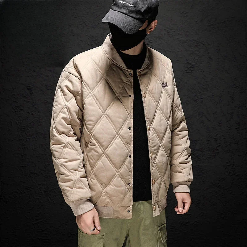 Down Jackets for Men Rhombus Parkas Man Padded Coat Padding Winter 2024 Korean Luxury Clothing Reviews Many Clothes Outer Heavy