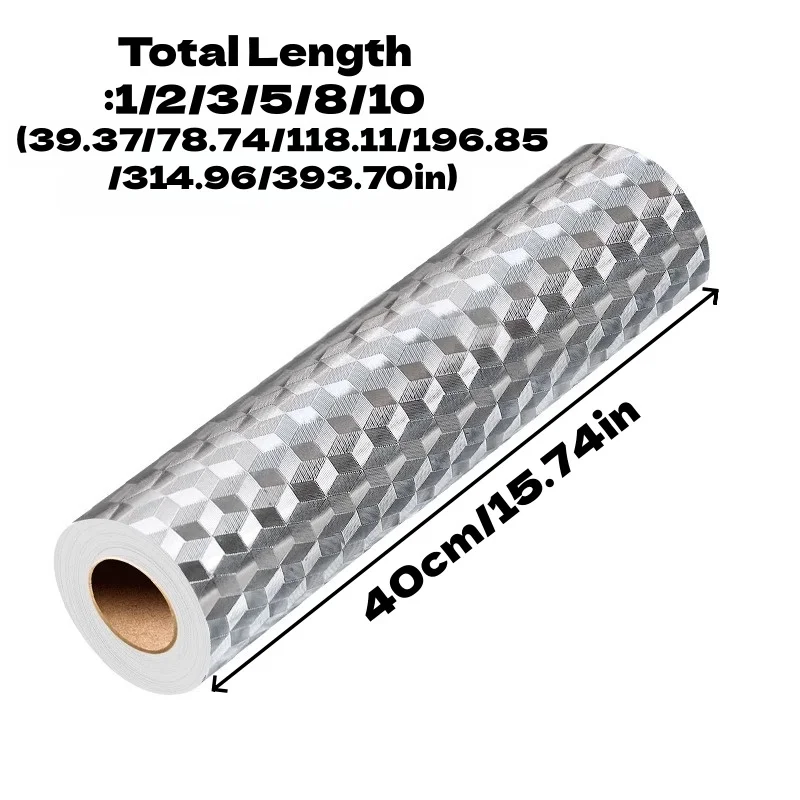 1roll Kitchen Oil-proof Self Adhesive Stickers Anti Fouling High Temperature Aluminum Foil Wallpaper Cabinet Contact Papers