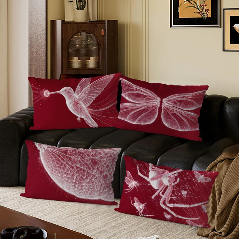 Vintage Wildlife Winged Spider Cushion Covers Suitable For Sofa Bedroom Car Pillow Cover Cushion Rectangular Back Cushion