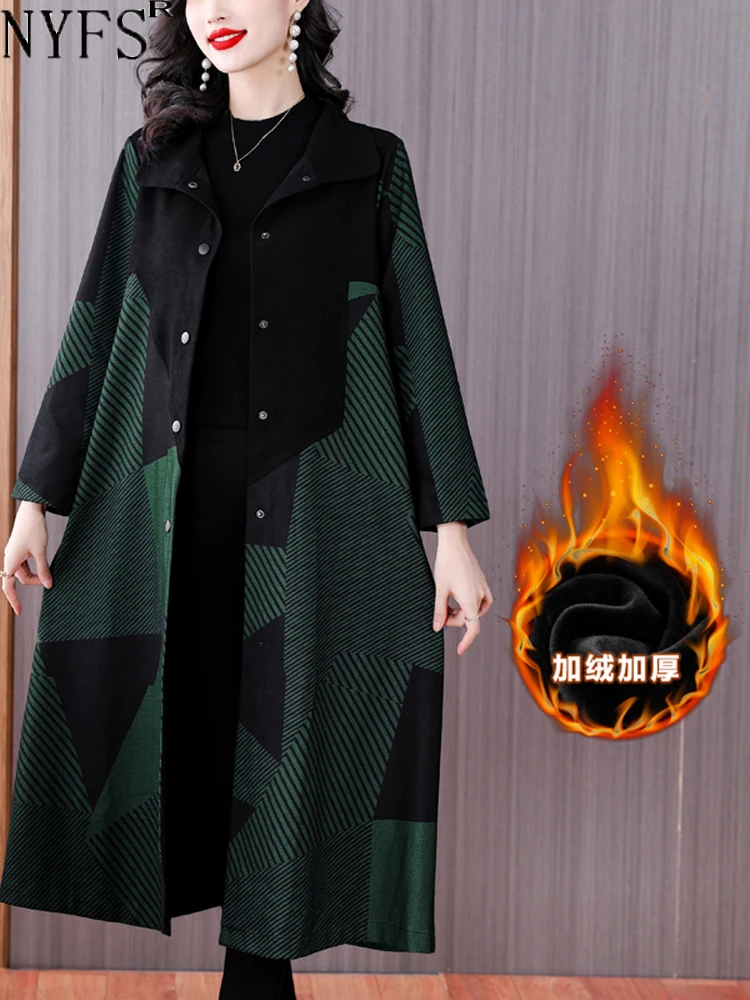 

NYFS 2023 Winter New Korean Women's Coat Zipper Loose Plus Size Warm Cardigan