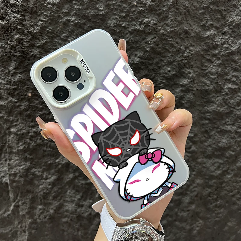 Marvel Spider Man and Gwen Phone Case For iPhone 16 15 14 13 12 11 Pro Max XR XS MAX 7 8 PLUS MINI Y2K Shockproof Bumper Cover