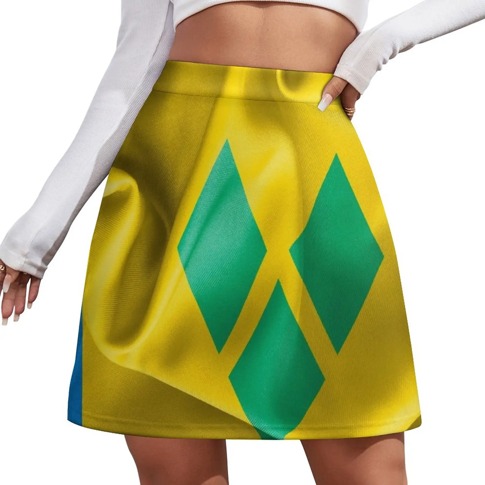 Saint Vincent and the Grenadines Flag Mini Skirt novelty in clothes Women clothing