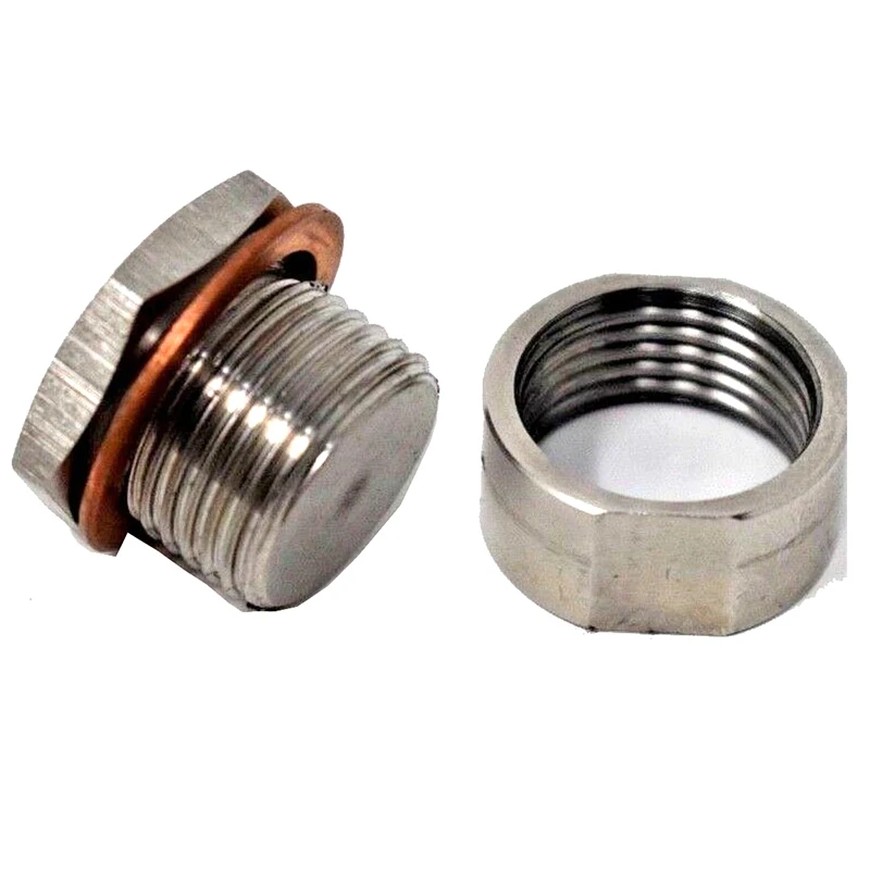 Steel O2 Oxygen Sensor Steel Weld Bung 18 x 1.5 Plug And Nut With Gasket