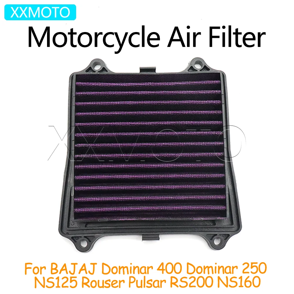 Filtro de Aire de Alto Flujo para Motocicleta BAJAJ Dominar 400, Dominar 250, NS125, Rouser, Pulsar RS200, NS160, Sistema de Limpieza de Admisión