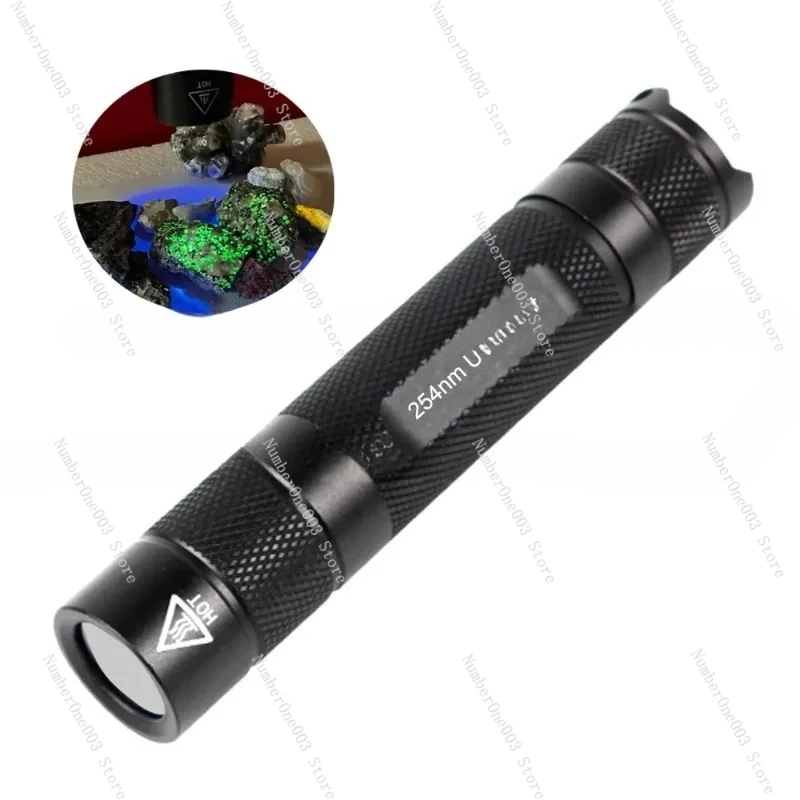 High Power Shortwave 254nm UVC LED Flashlight SW UV Torch Lamp Fluorescent Minerals Phosphor Detection