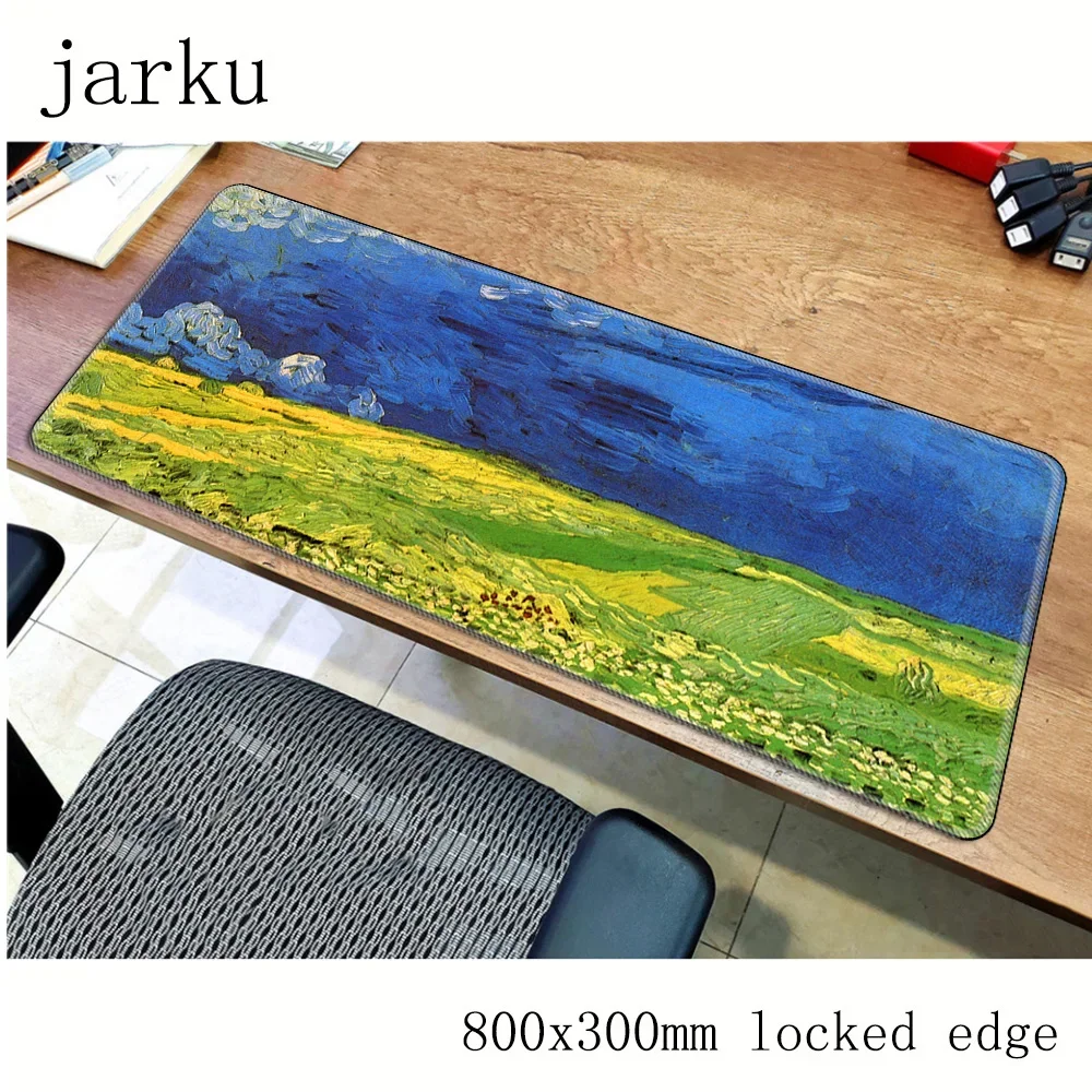 van gogh pad mouse computador gamer mause pad 800x300X2MM padmouse big Cartoon mousepad ergonomic gadget office desk mats