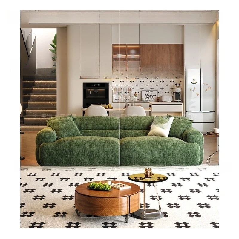 

French antique fabric sofa, small apartment living room designer antique style