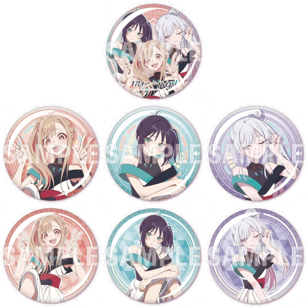 58mm Anime Cosmic Princess Kaguya!‌ Isayama Mami‌ Komazawa Noi‌ Cosplay COSTUME Badge Pin SPTE Tinplate Brooch﻿ Prop Xmas Gilf