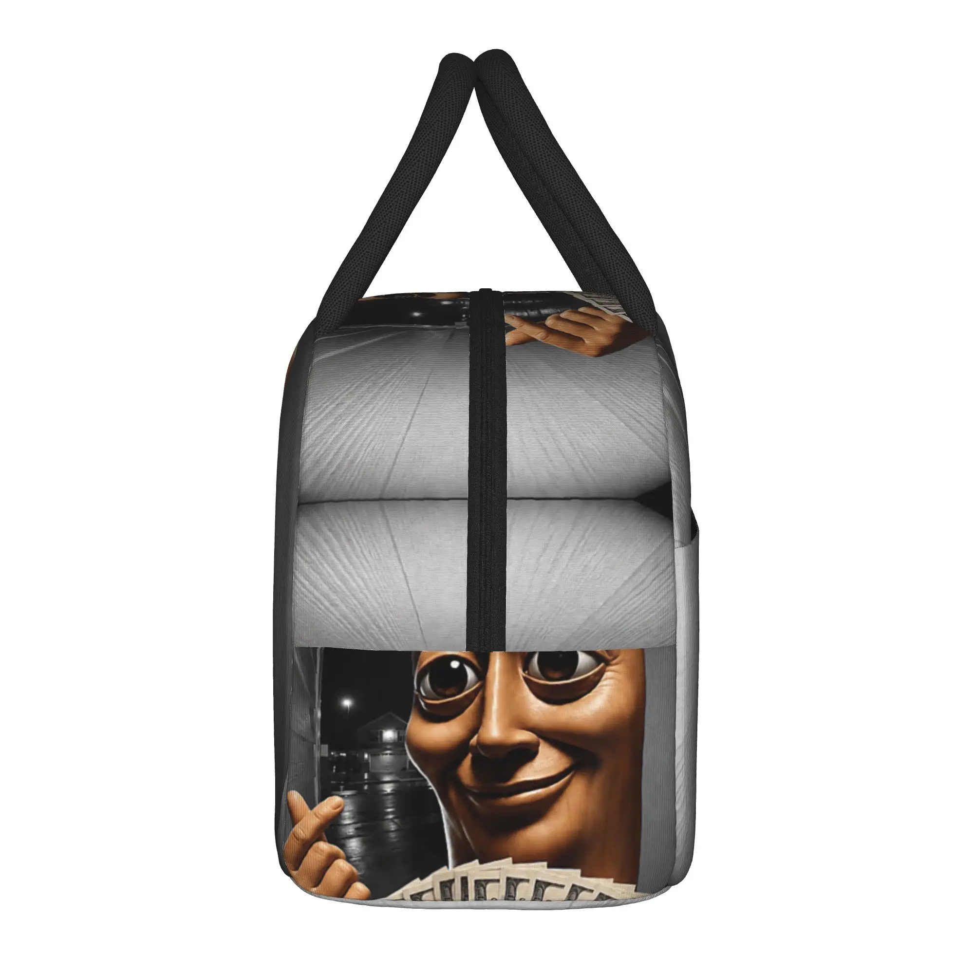 There is Motion At Your Front Door Tung Tung Tung Sahur Meme Lunch Bag Casual Lunch Box Travel Convenient Thermal Tote Handbags