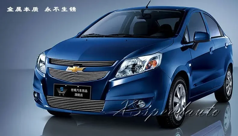 For Chevrolet Sail 2011 2012 2013 Front Racing Grill Grille Cover Trim High Quality New Aluminum Alloy 3PCS